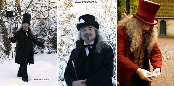 Razend snelle truuks van de Dickensgoochelaar als Charles Dickens Entertainment, www.kerstacts.nl