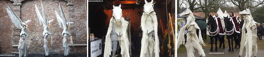 Magic white horses. Paardenhoef getrappel zult u niet horen, als deze mysterieuze witte paarden in het straatbeeld verschijnen