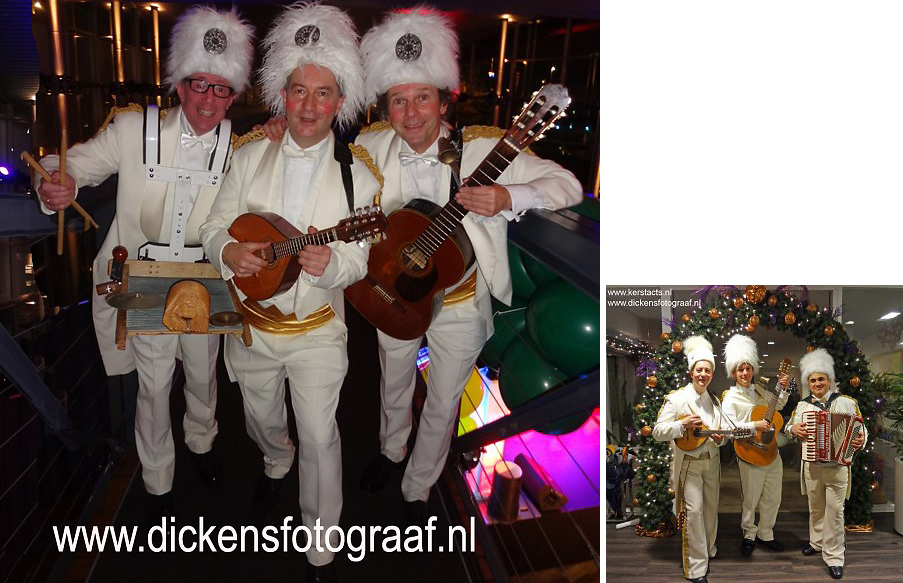 De IJsbrekers muzikanten maken met hun winteract gezellige muziek voor kerstborrel of kerstmarkt, www.kerstacts.nl