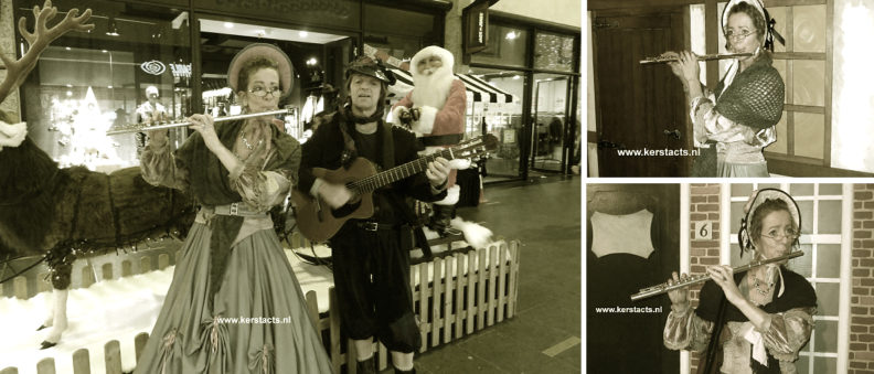 kerstmuzikant, kerstmuziek, kerstmuzikanten, Dickens muziek, charles dickens, Deze Dickensfluitist en gitarist spelen mooie kerstliedjes en melodietjes. Het rustgevende karakter van haar akoestisch vertolkte dwarsfluitmuziek maakt haar optredens uitermate geschikt is als achtergrondmuziek tijdens kerstmarkten, www.kerstacts.nl