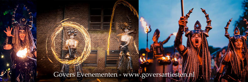 Vuurshow, vuuranimatie, vuurspuwers, themafeest, vuurvreter, vuurspuger, vuurspuwer, Govers Evenementen, www.kerstacts.nl