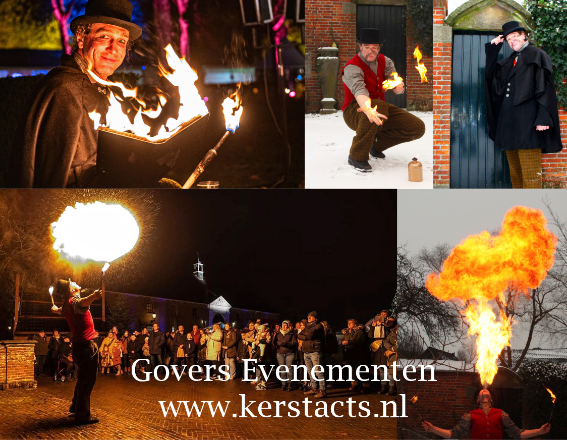 Dickens Style Vuurspeler, vuurshow, vuurvreter, vuurspuwer, kerstentertainment, winterentertainment, Kerstacts.nl, vuur spuwen, vuuract, thema feest, vuur, Christmas shows, straattheater act, Govers Evenementen, Kerstacts, www.kerstacts.nl