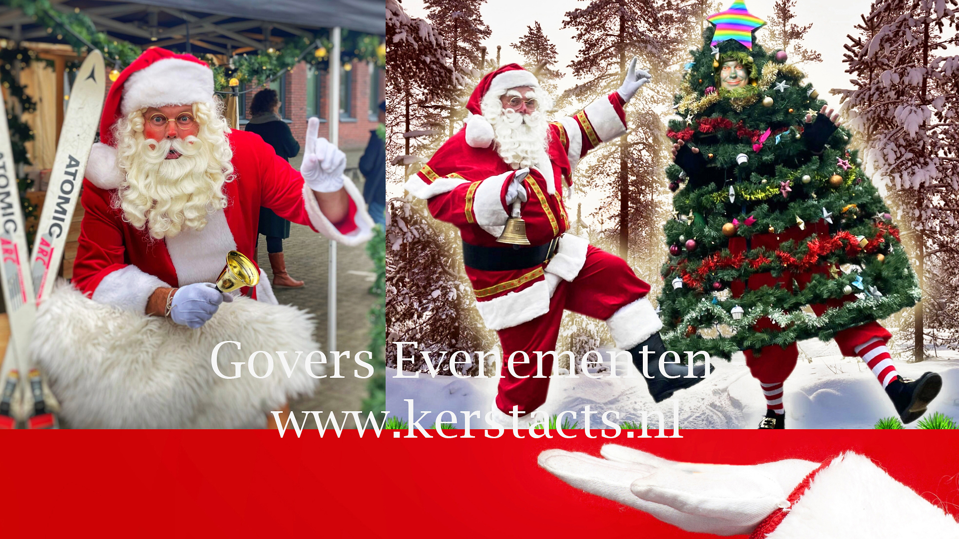 Kerstman boeken, kerstman reserveren, wandelende kerstboom boeken, kerstman, Christmas entertainment, kerstentertainment, levende kerstboom, kerstbomen, kerst artiesten boeken bij Govers Evenementen, www.kerstacts.nl