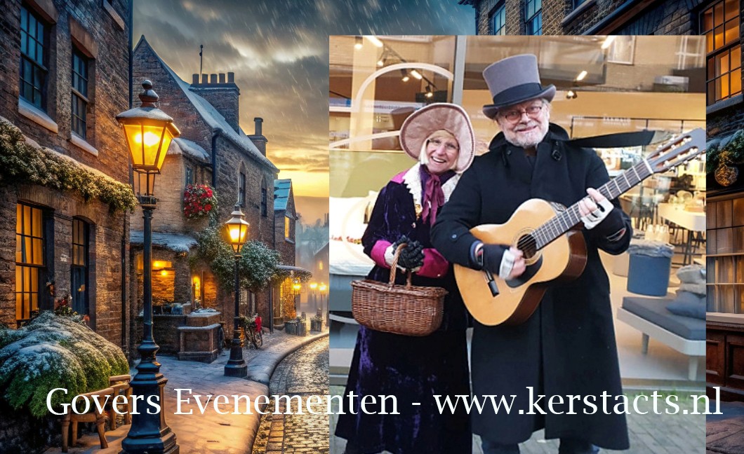 Dickens muzikanten Dickens Kerstmuziek, duo muziek, kerst, www.kerstacts.nl
