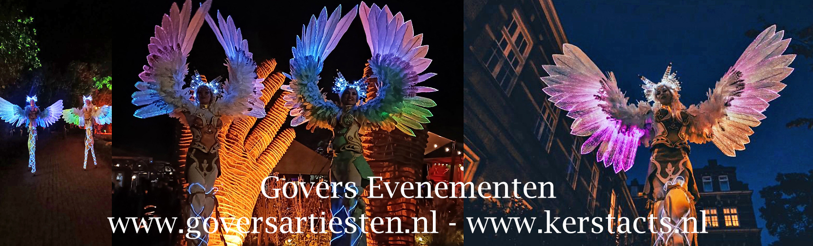 Verlichte steltenlopers, steltenact, verlicht steltentheater, verlicht entertainment op stelten, sprookjes op stelten, steltlopers, stelten, stilt, walking acts, entertainment op stelten, entertainment huren, artiesten boeken, artiesten inhuren op stelten, kerstentertainment, kerst steltenlopers, kerstevent