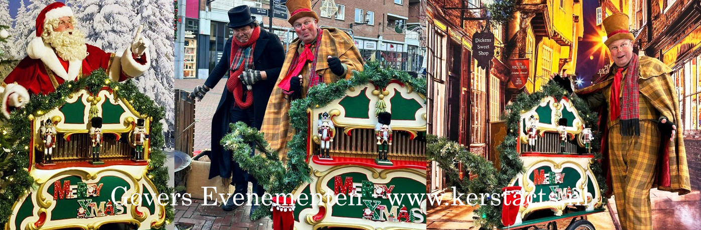 Dickens orgeldraaier. Kerstmuziek, Charles Dickens entertainment, Charles Dickens Muzikanten, Deze in Dickens-stijl geklede orgeldraaier brengt een gemoedelijke muzikale sfeer in uw winkelcentrum of tijdens uw kerstbraderie, www.kerstacts.nl